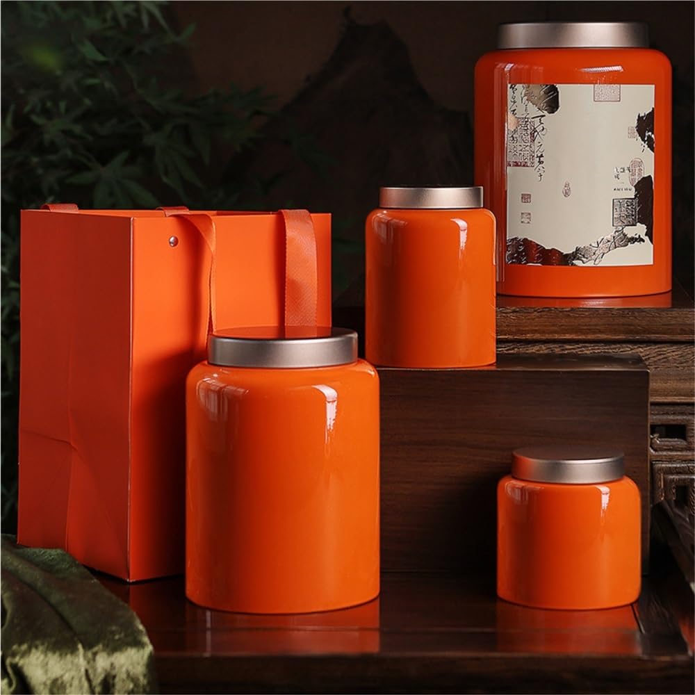 HLTYGWX Pojemnik na herbatę Pojemnik do przechowywania herbaty luzem Ceramiczny szczelnie zamknię słoik Pusty słoik Kuchnia Słoik do przechowywania przypraw Retro Zestaw do herbaty Pojedynczy słoik