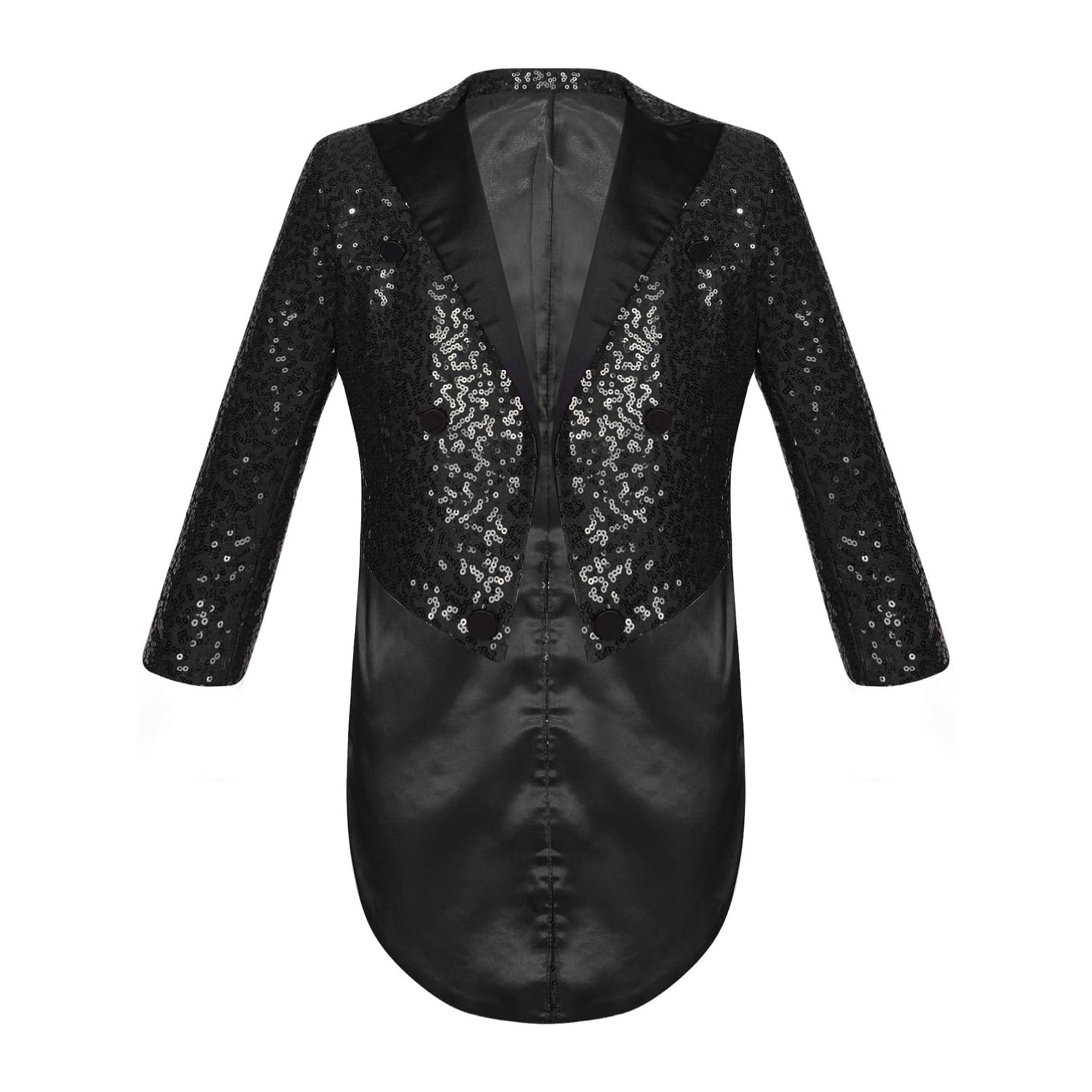 Aislor Veste Pailletté Garçon Costume Smoking Mariage Soirée Fête Enfant Manteau Gentilhomme Formel Blouse Tailcoat Queue de Pie Cirque Danse Spectacle Performance