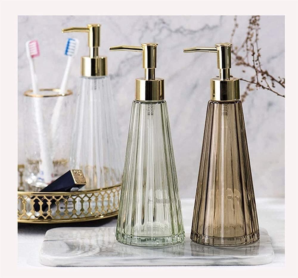 Dispenser di Sapone per lozione, flacone di Sapone in Vetro per Cucina, Dispenser di Sapone per Bagno, Dispenser di Sapone Liquido Ricaricabile, Dispenser di Sapone per Bagno