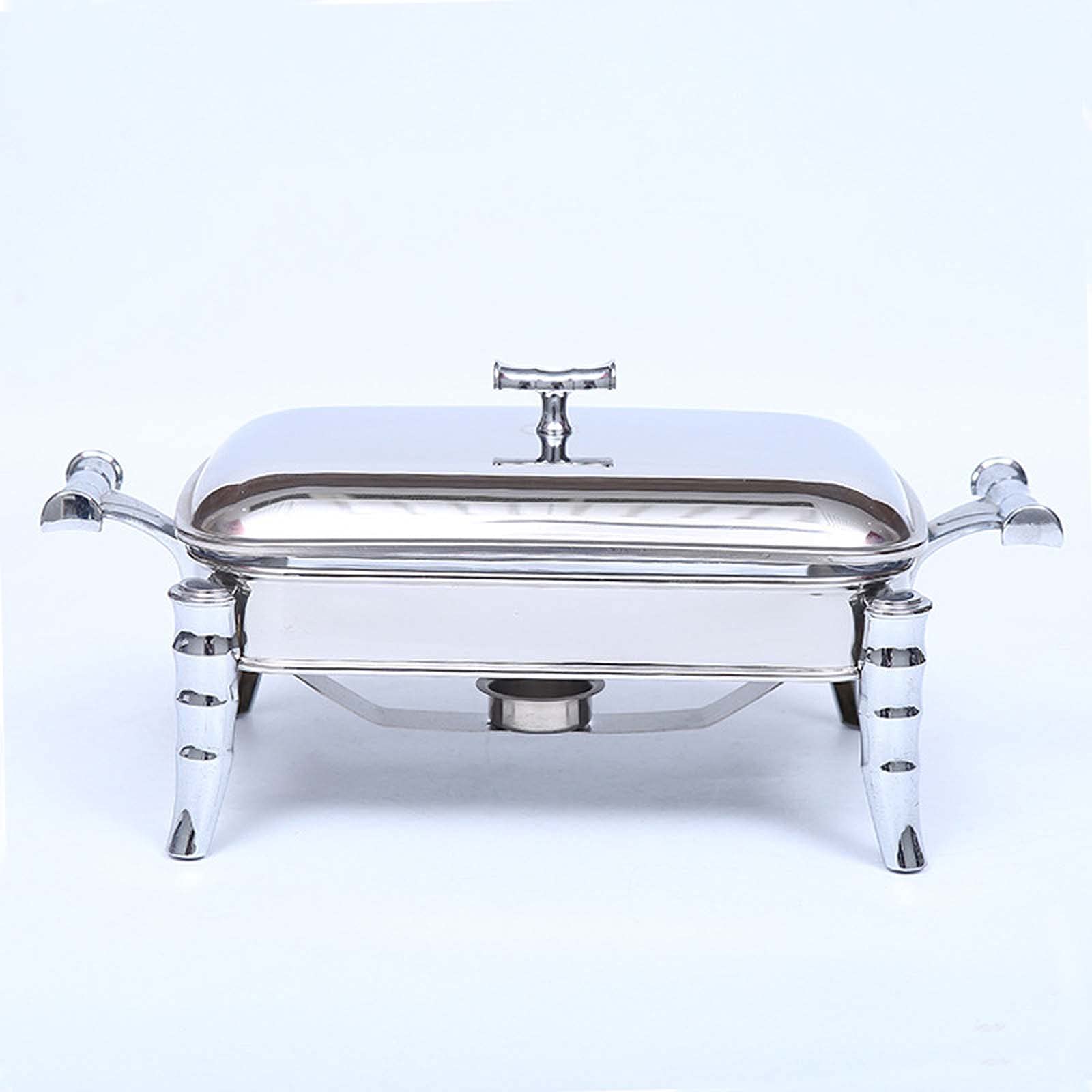 Scaldavivande Scaldavivande in Acciaio Inox Rettangolare Server Buffet Bakeware in Vetro per Buffet Catering Cucina Feste 2.5L (2.5L)