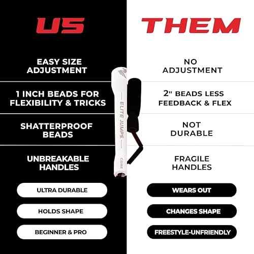 Miniatura 3 de Elite Jumps Cuerda de saltar con cuentas de núcleo para adultos, cuerda de saltar de entrenamiento, cuerda de saltar con cuentas para ejercicio,