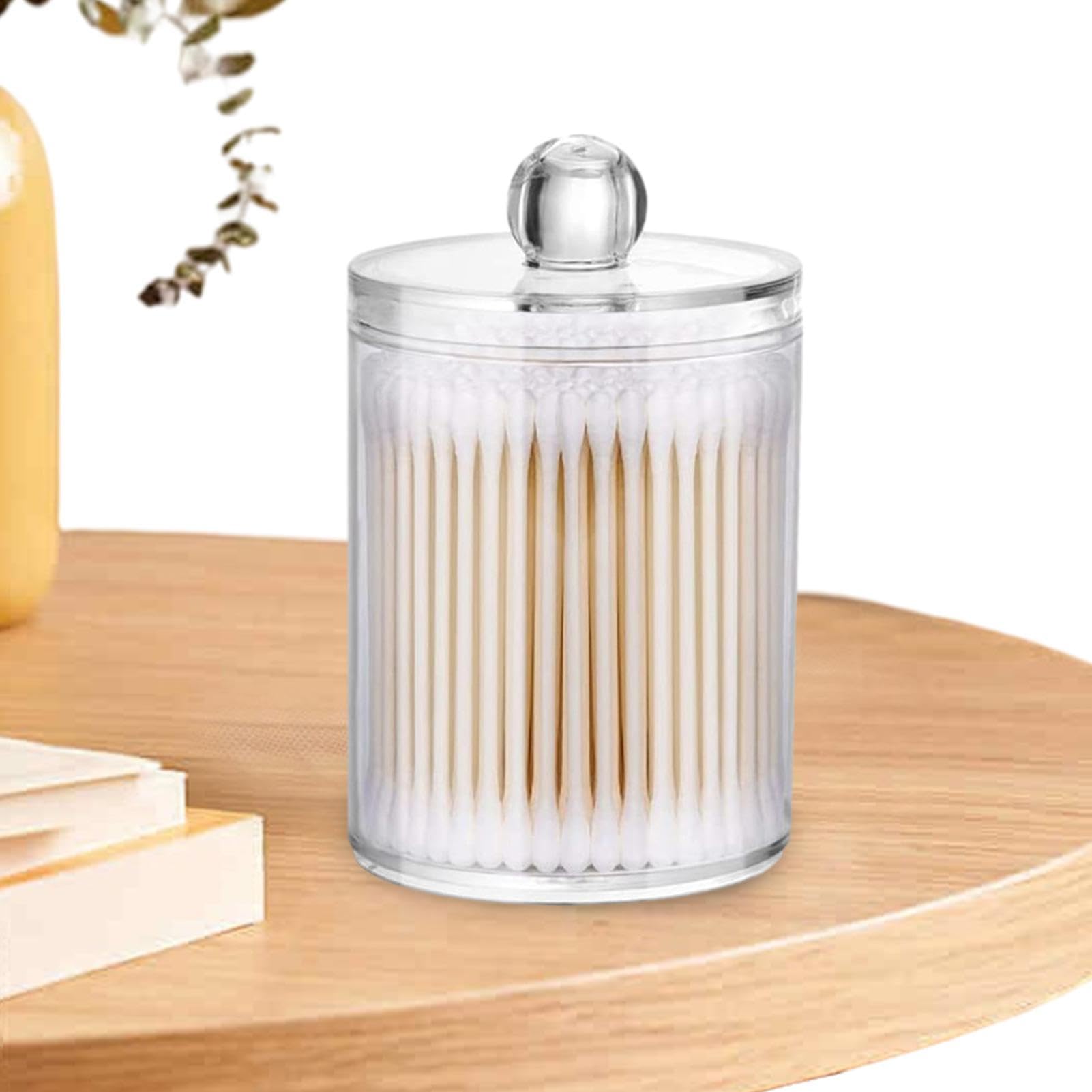 2 Piezas Dispensador Discos De Algodon, Organizador De Bolas De Algodón Y Bastoncillos Con Tapa, Recipiente De Almohadilla De Bola Transparente Para Sala De Estar, Dormitorio, Baño