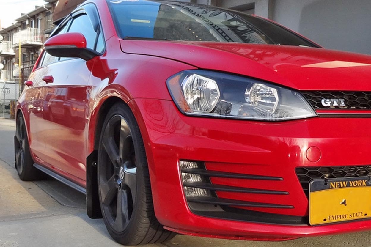 Rally Armor Black UR Mud Flap with Red Logo fits 2015-2021 VW MKVII Golf GTI Alltrack Sportswagen & TSI product thumbnail 7
