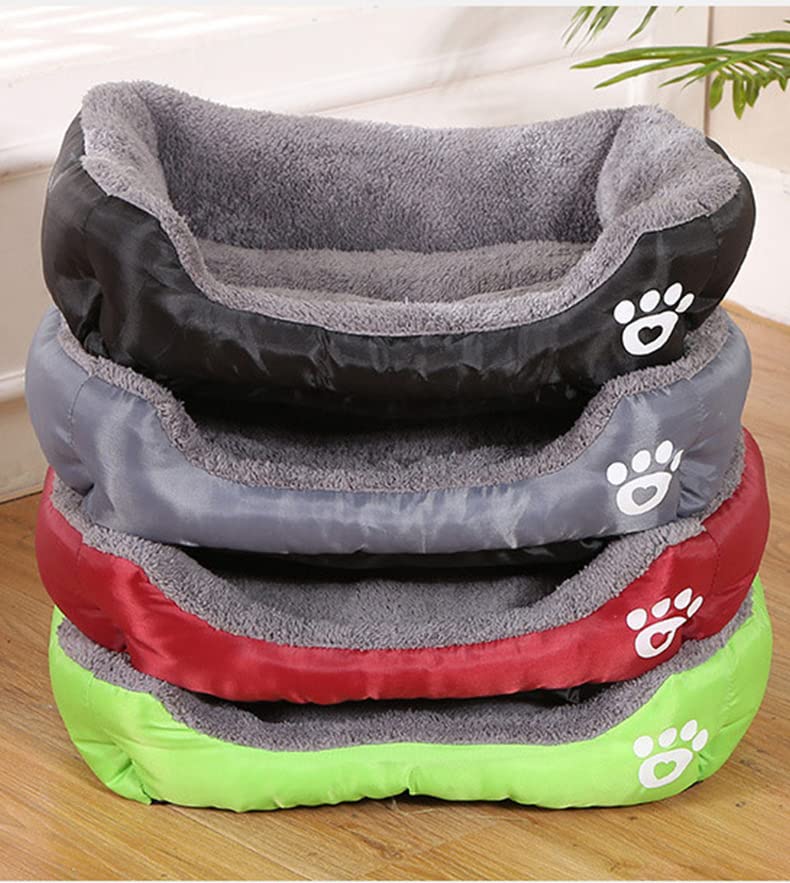 OUYUNKKA Hundebett Hundekissen (S, 43 x 32 cm) Viereckig Orange Hundesofa für Mittelgroße und Kleine Hunde und Katzen, Flauschig Weich Katzenbett Katzenkissen Hundebett für Französische Bulldogge