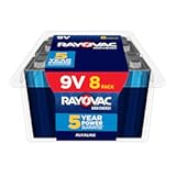 High Energy 9V Batteries (8 Pack), Alkaline 9 Volt Batteries