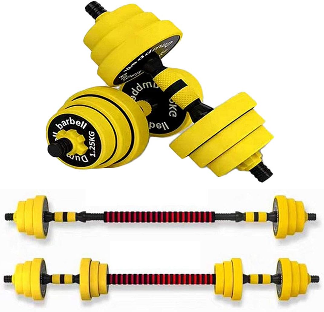 Multifunction Dumbbell as Barbell Home Weight-Adjustable Dumbbells Fitness Equipment Training Arm Muscle Fitness with Silicone Protective Sleeve