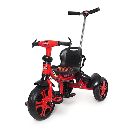 Fun Ride Kid's Tricycle UNIK Super for 1 to 5 Years with Removable Parental Control Handle - Baby Trike with Water Bottle, EVA Wheels Sipper - Red (Weight - Upto 25 Kg)