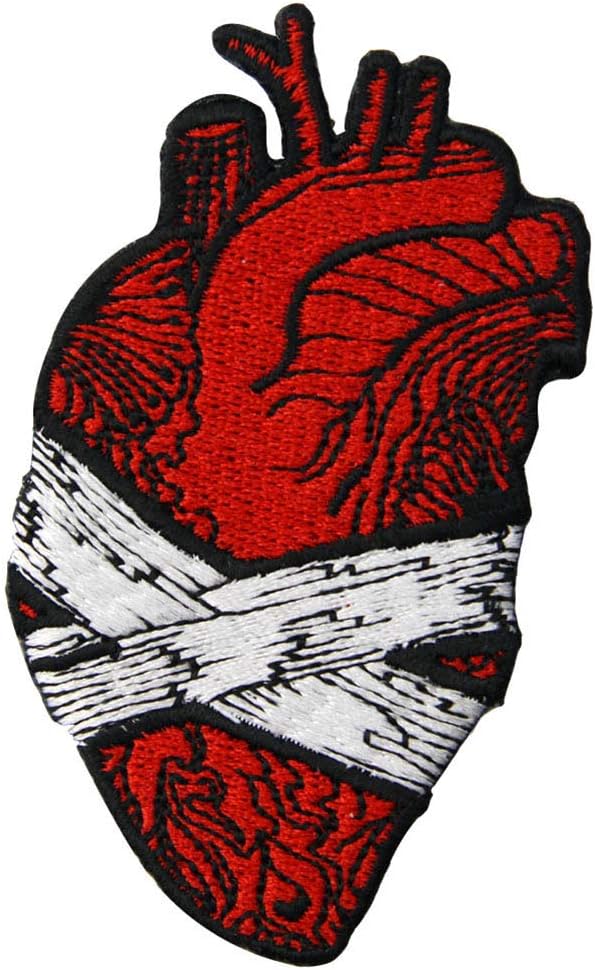 Save My Heart Patch Embroidered Badge Iron On Sew On Emblem