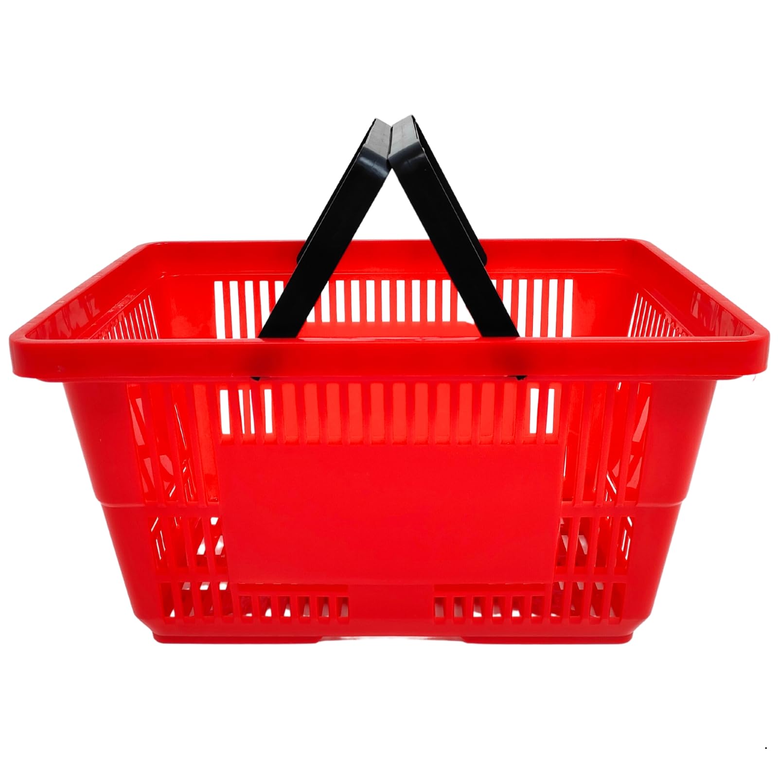 21 Litre Capacity Plastic Shopping Baskets Shopper Baskets With Handle (Red)