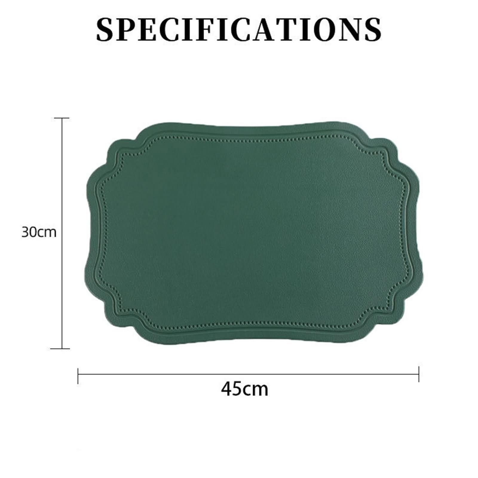 Decoraciones de Mantel Individual de 6, 30 x 45 CM Manteles Individuales Geométrico Verde, Color Sólido con Geométrico