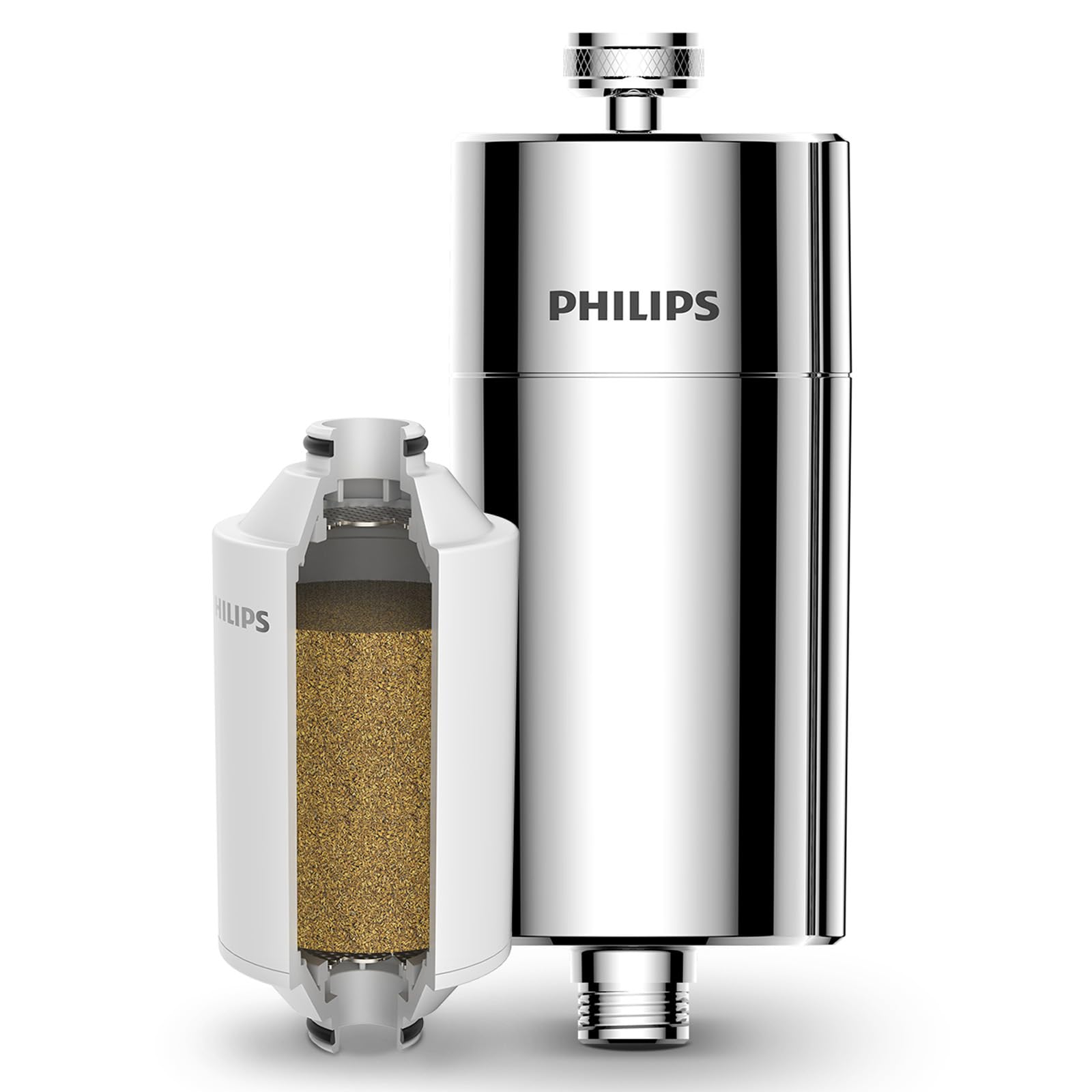PHILIPS Shower Filter AWP1775CH/37, Water Softener for Hard Water, Shower Filtration with Double Mesh, Reducing Chlorine/Impurities/Rust Sediments for Handheld Showerhead, NSF Certified, Chrome