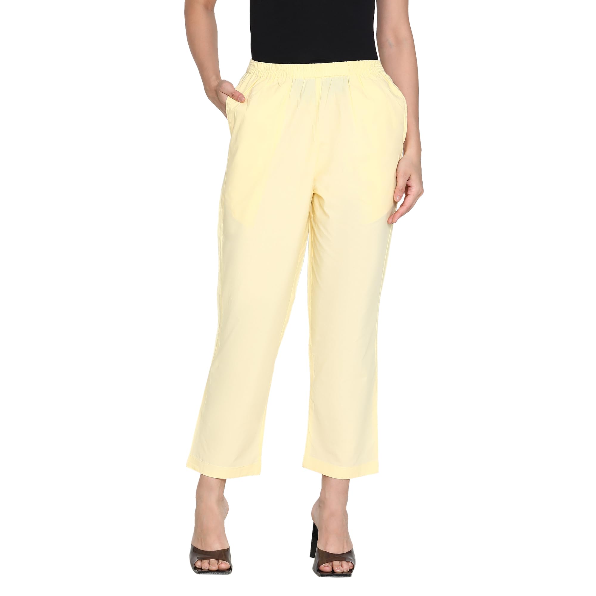 Women Pure Cotton Lemon Trouser