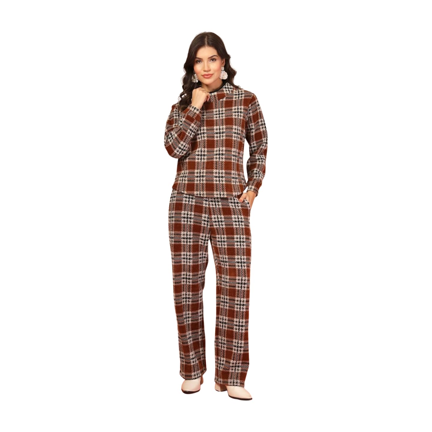 Checked Sweater & Trousers Winterwear Co-Ords Set-picture-44