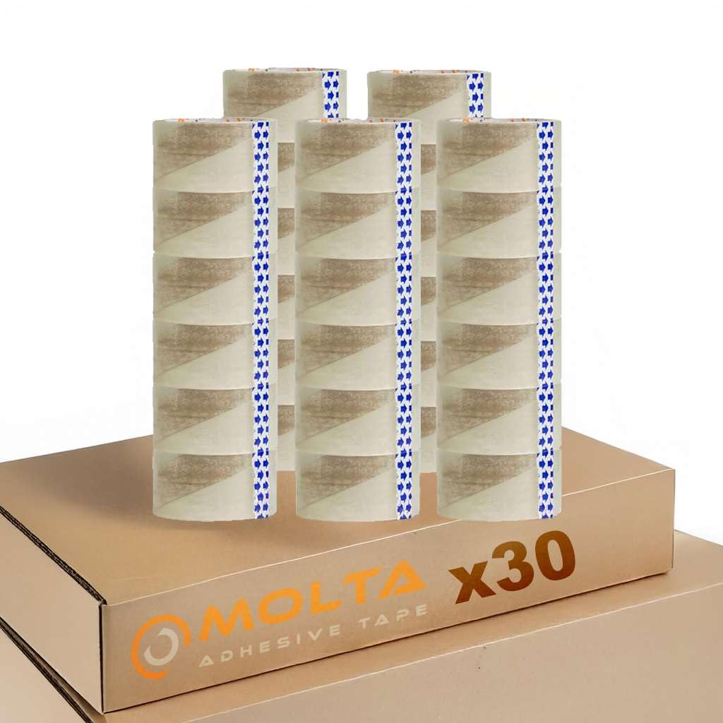 MOLTA | STANDARD TRANSPARENTES Paketband 48 mm x 55 m | Kartonband | Verpackungsband für Pakete und Kartons – 30 Rollen | ACRYLIC