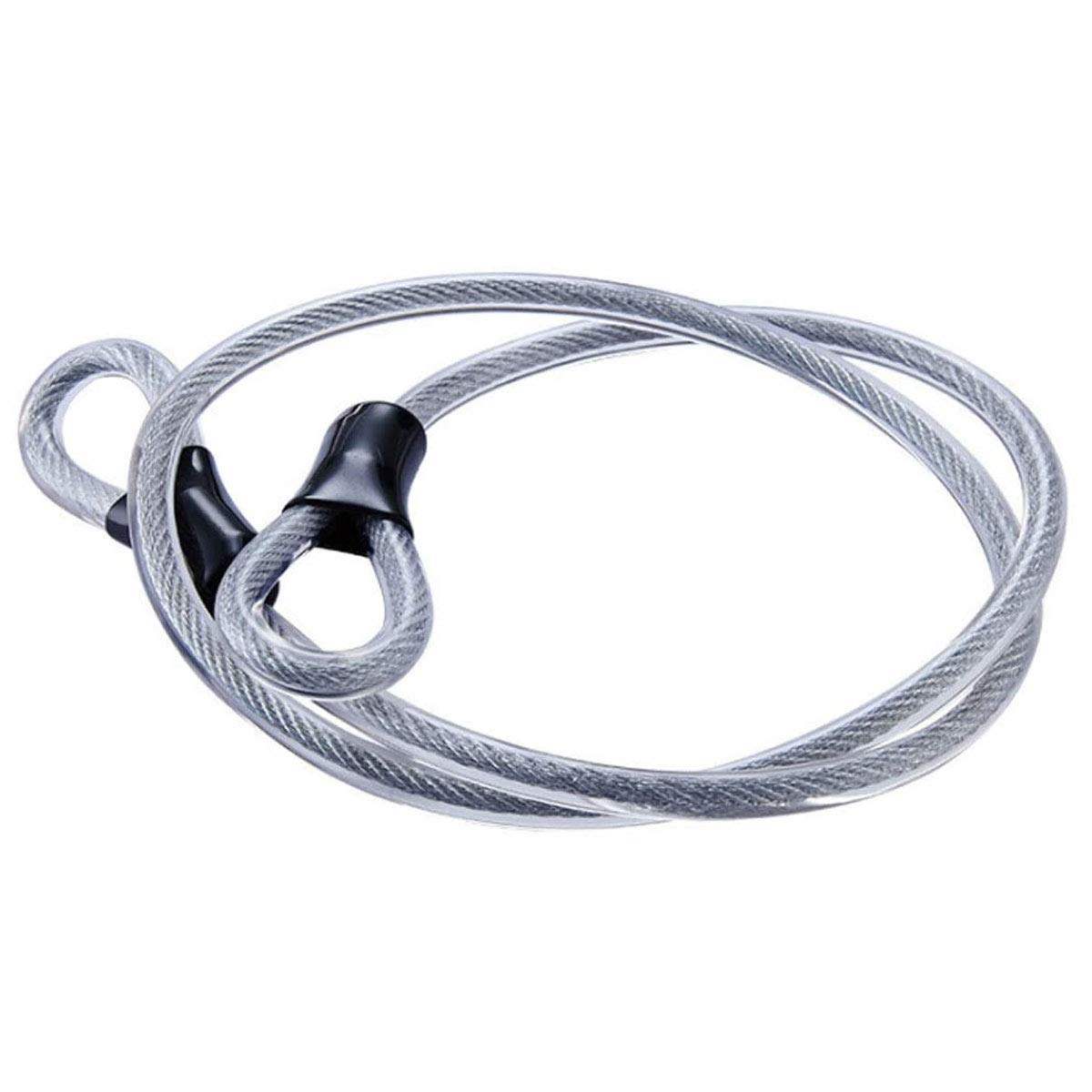 Stainless Steel Safety Cable,Double Loop Braided Steel Cable Flexible Lock Cable Lock 3/8 inch U-Lock,Padlock,Transparent Wire Rope with Ring, Electric Door, Bicycle,Glass Door Lock, Door Handle，
