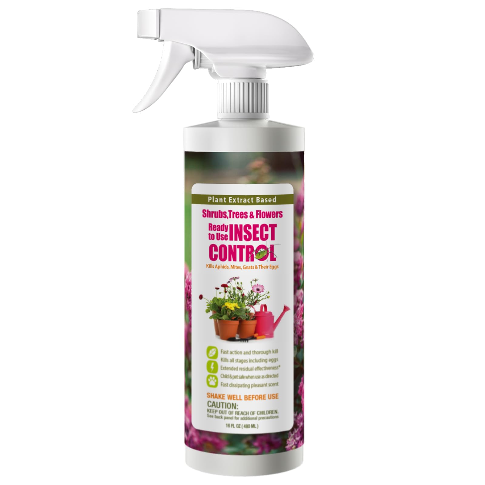 EcoVenger (by EcoRaider) Garden & Plant Insect Control 16 oz, Kills Aphids, Mealybugs, Red Spiders, Armyworms and Gnats All Stages and Eggs, Indoor/Outdoor, Plant-Based, Non-Toxic Child & Pet Safe