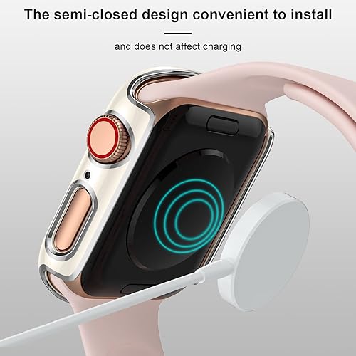 Miniatura 3 de Charlam Funda compatible con Apple Watch de 1.614 pulgadas (1.614 in) Series 8 7 con protector de pantalla de vidrio templado, paquete de 2 fundas