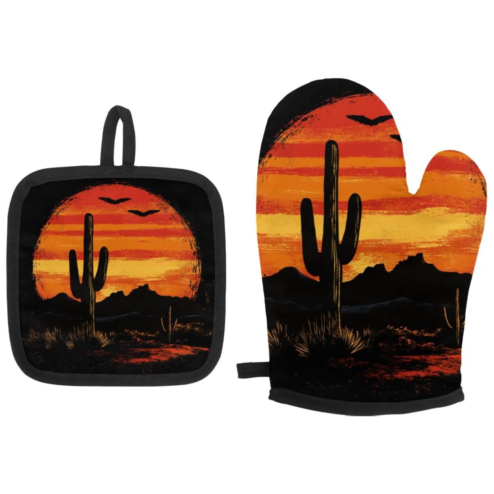 Maniques de cuisine résistantes à la chaleur Sunset Wild gants isolants