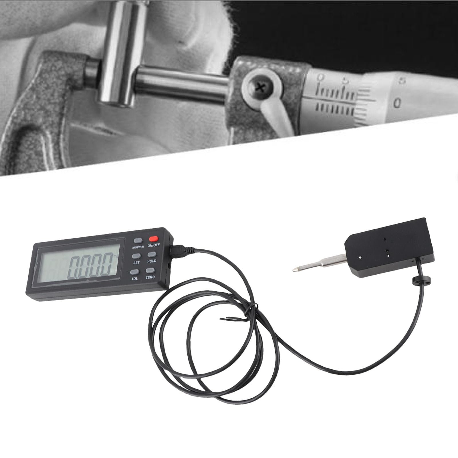 FTVOGUE Digitales Mikrometer, LCD-Mikrometer aus Aluminiumlegierung, 0 Bis 12,7 Mm, 0,001 Mm Auflösung, Multifunktionales, Genaues Messwerkzeug für den Einsatz in der Werkstatt von Maschinisten und