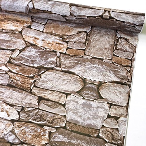 Simplelife4U Self-Adhesive Shelf Liner Removable Contact Paper Refurbish Apartment Dorm Shop Ugly Wall, Modern Bricks, 17.7 Inch By 9.8 Feet #TOP1