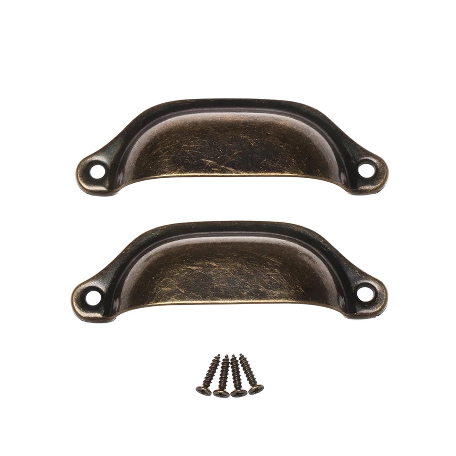 SNGUOQ 2PCS Antique Brass Shell Pull Handles Retro Iron Wardrobe Door for Living Room Door Handles(Antique Bronze)