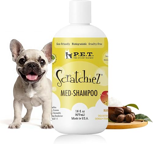 P.E.T. Scratchiez Shampoo - Alivio de la dermatitis - Aroma de mango mambo (16 onzas)