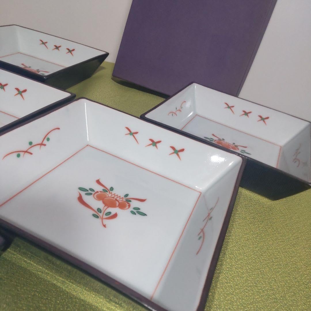 金彩古美濃焼 銅鑼鉢 赤絵大1皿古橘吉 たち吉 輪花型 ヴィンテージ皿