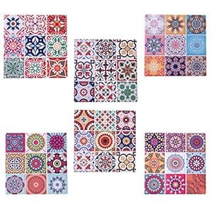 Flanacom Boho Keramik Untersetzer 6er Set Kacheln