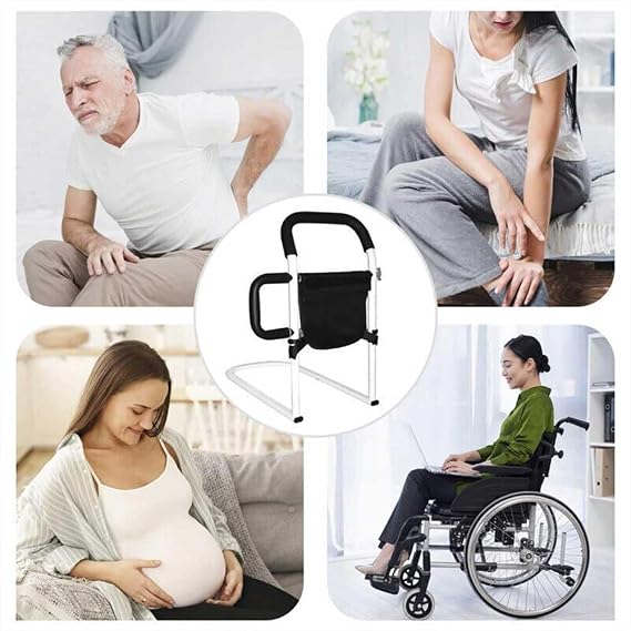 Bed Rails for Elderly Adults Safety Bed Handle, Bed Assist Rail with Storage Bag, Night Light and Side Handle, for Elderly, Senior, Handicap
