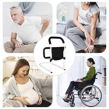 Bed Rails for Elderly Adults Safety Bed Handle, Bed Assist Rail with Storage Bag, Night Light and Side Handle, for Elderly, Senior, Handicap