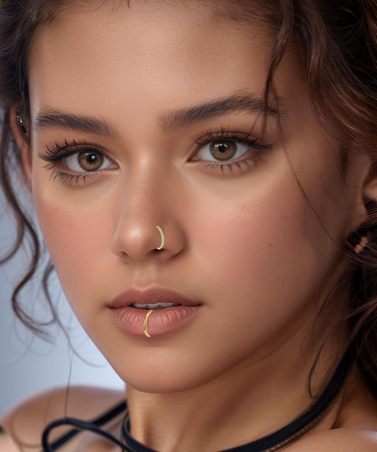 2pcs Nose Rings Hoops 316L Surgical Steel Nose Rings 20G Hinged CZ Piercing Jewelry Septum Clicker Lip Rings Cartilage Earring Helix Daith - Image 3