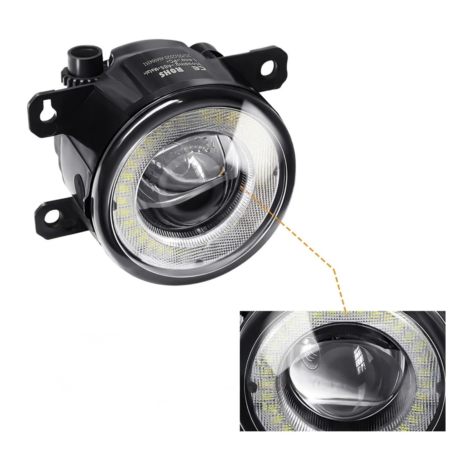 Faro Delantero Conjunto Luz Antiniebla LED Externa Camión Lámpara Circulación Diurna Antiniebla DRL Ojo Ángel 30W Para Ford Para Ranger PX PX2 P375 T6 2012-2021 Faro Antiniebla(White and Red)