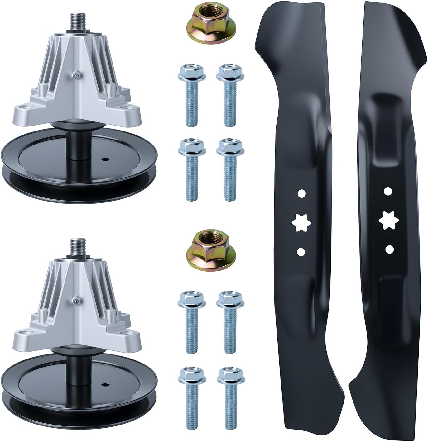 AKM Mower Deck Rebuild Kit for M TD Cub Cad et 46 inch Cut Deck XT1-LT46 XT2-LX46 T225 T8600 T2800 Includes 2 Spindle 918-06977 2 High Lift Blade 742-04244 742-04290