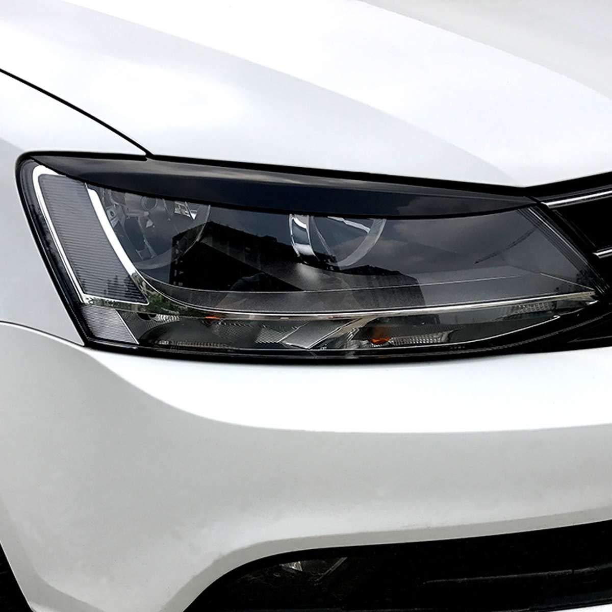 Fit for MK6 Sagitar NCS 2010 2011-2018 ABS Headlight Eyelids Eyebrow Trim Cover Sticker Car Accessories(Gloss Black)