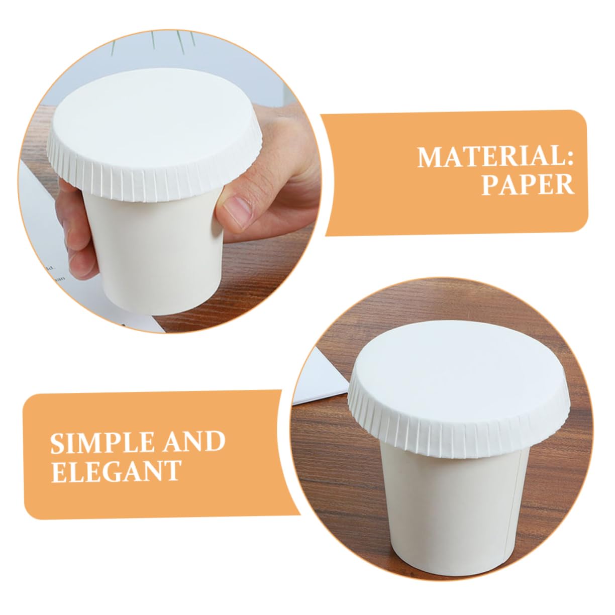 NULYLU 100pcs Paper Cup Lids Drink Covers for Ice Cups for Hotels Restaurants Tight Fit Prevent Spills Durable Versatile Use