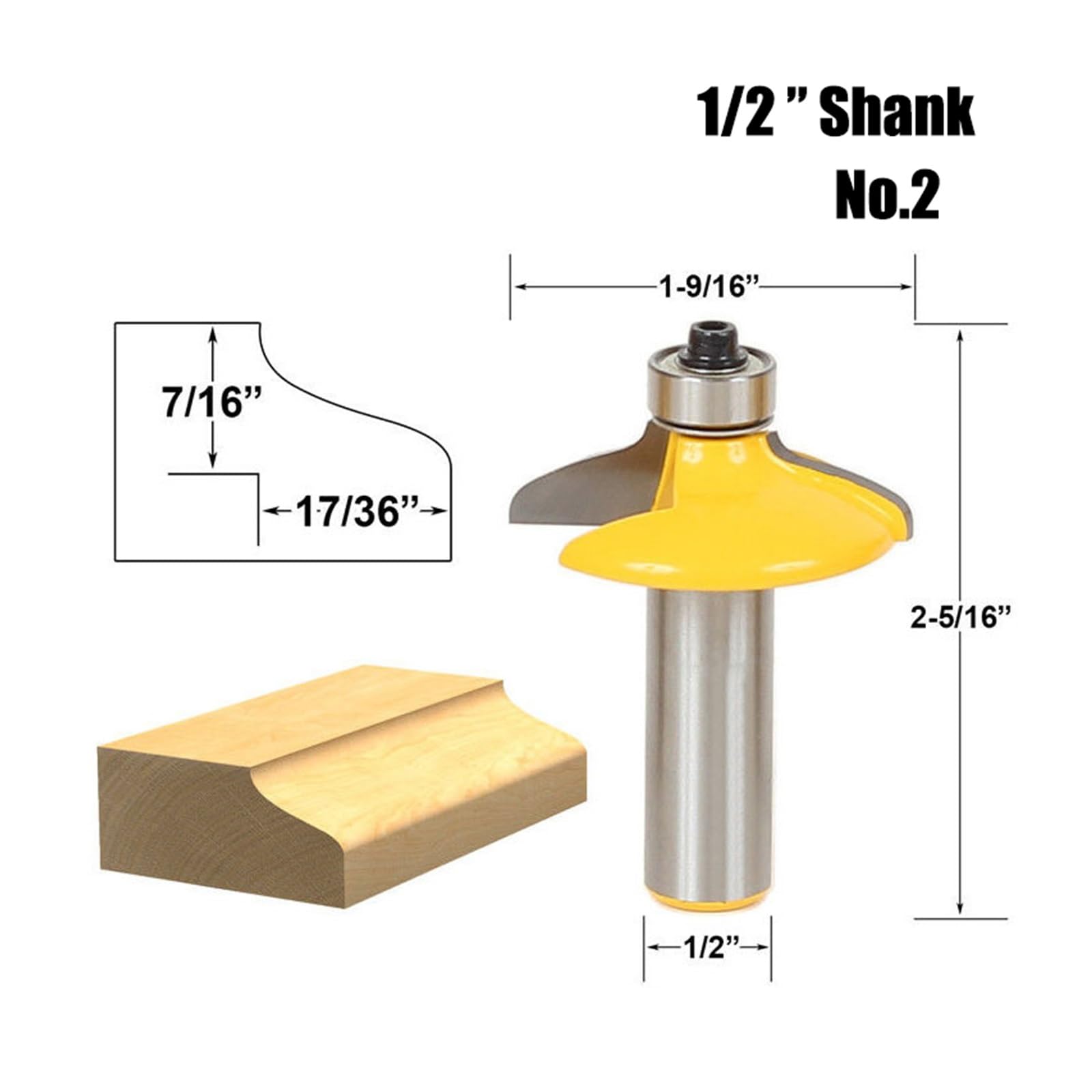 4 szt. 12mm 1/2 "Shank szuflada frez czołowy zaokrąglony i frezowanie krawędzi frez zestaw C3 z końcówką węglikową do obróbki drewna(12.7mm shank)