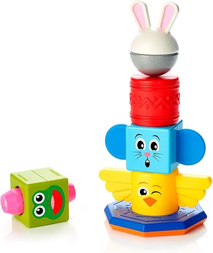 Miniatura 7 de SmartMax My First Totem STEM - Juego de construcción de descubrimiento magnético con piezas táctiles y traqueteo para edades de 1 a 5 años