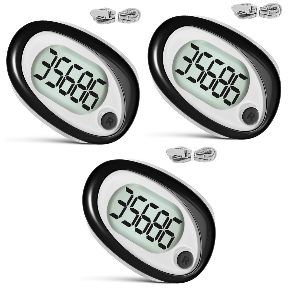 UPKOCH Schrittzähler Schritte Gehen 3D Knöchel Schalter Sport Clips Elektronisch Schlüssel Für Lauftheke Wandern Spazierzähler Plastik Black