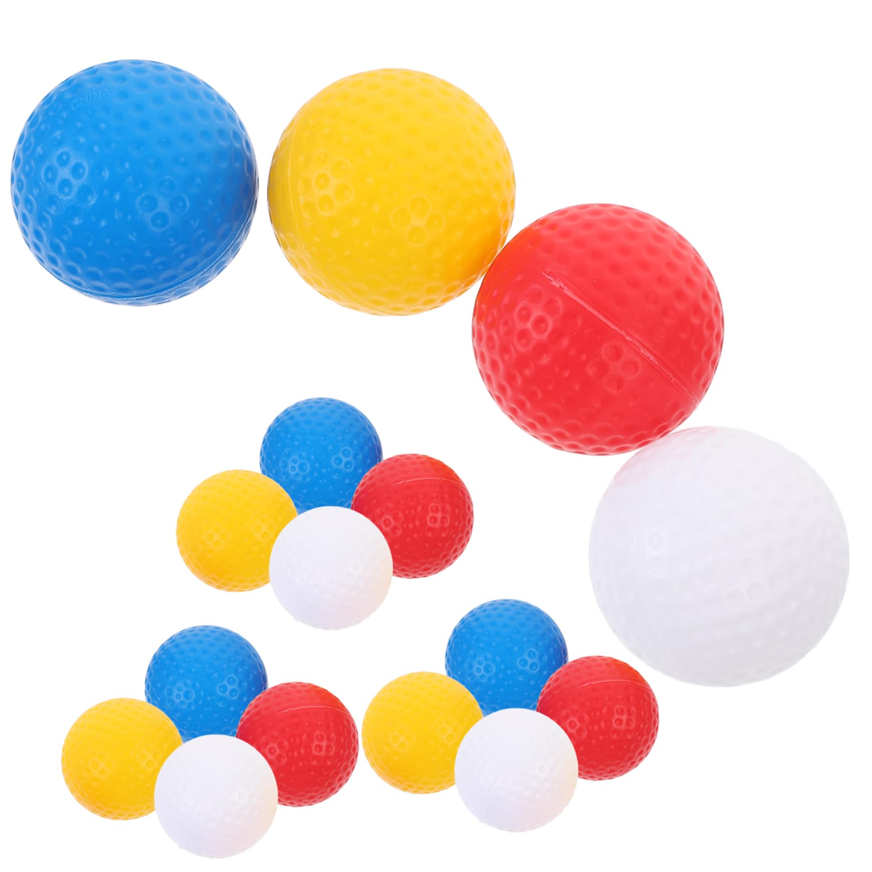 BELLIFFY 16pcs Men's Plastic Practice Balls Wear-Resistant Training for Golfing
