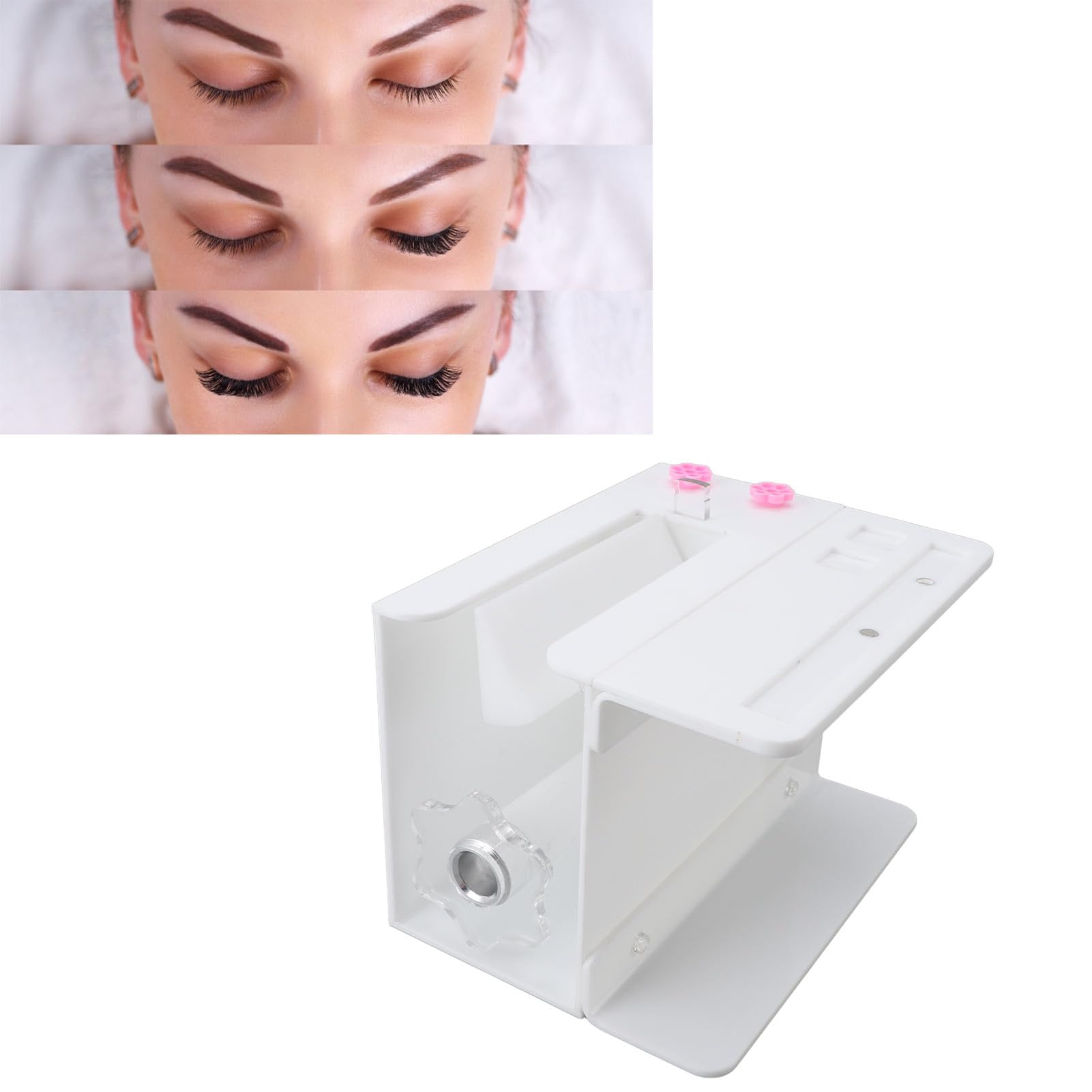 Generic Maszyna do Kwitnienia Rzęs Premium Separator Rzęs Automatyczne Narzędzie do Kwitnienia dla Profesjonalnych Salonów Kosmetycznych Akryl 17,5x14x12,4cm (WHITE)