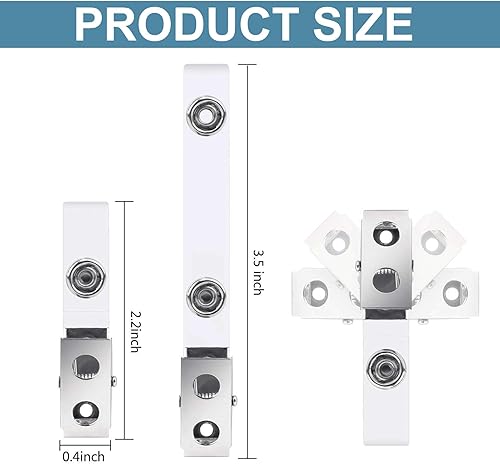 Miniatura 2 de 300 clips de metal para correa de identificación con correas de PVC transparente, soportes de doble agujero para insignias de trabajo