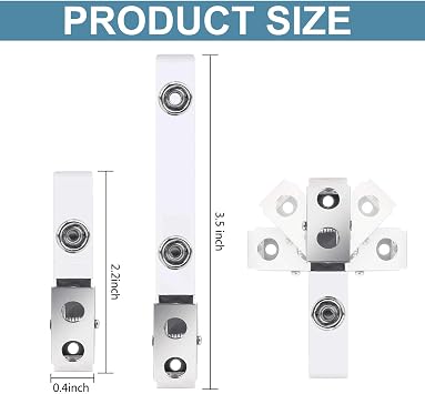 100 Metal Badge Clips with Clear PVC Straps - Double Holes ID Clips for Badges & Name Tags