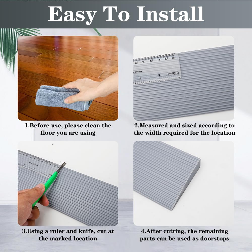 Rampa progowa nadaje się do robotów odkurzających, rampa z PCW, robot odkurzający, rampa progowa do wózków dziecięcych, wózków na zakupy, chodzików i skuterów elektrycznych (szara, 90 x 8 x 3 cm)
