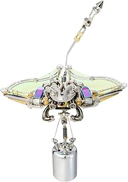 MJDHS 3D Metal Mechanical Model Kit, Steampunk Manta Ray Model