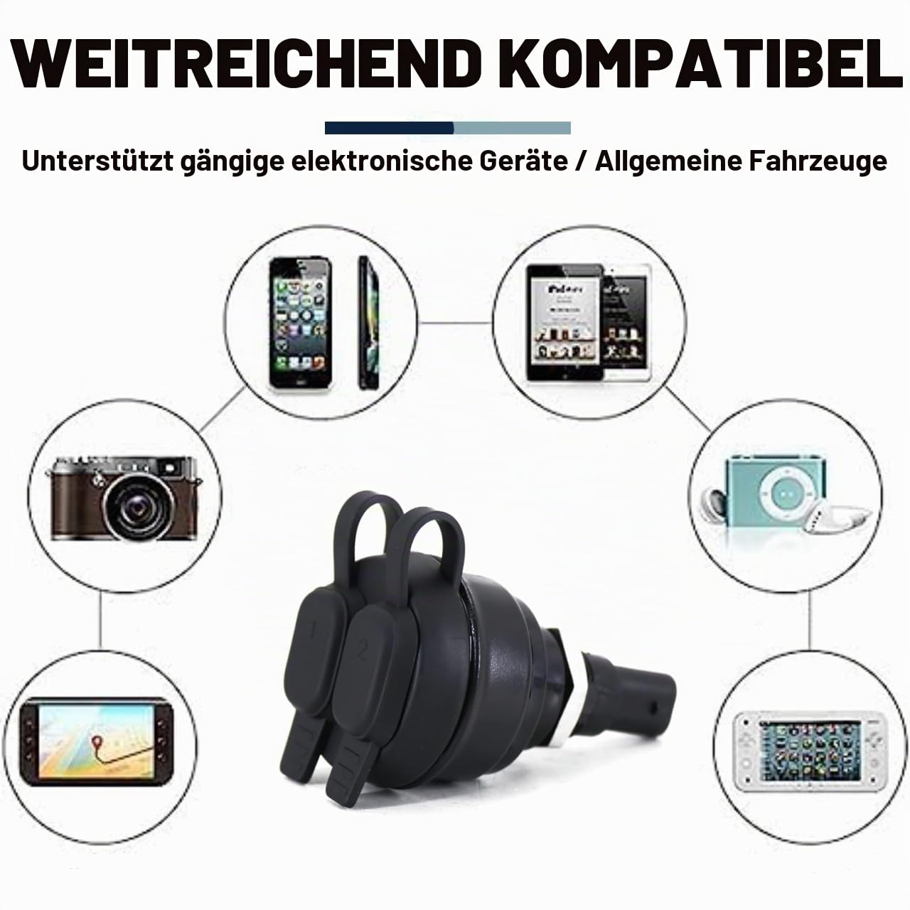 5 V USB-Ladegerät für Motorrad, Netzadapter mit Zwei Anschlüssen für BMW R1200GS R1250GS R1250RT R1200RT R nineT K1600GT K1600GTL K1300S K1300GT G310GS F900R F900XR F850GS F750 F750 650GS SC 1000XR