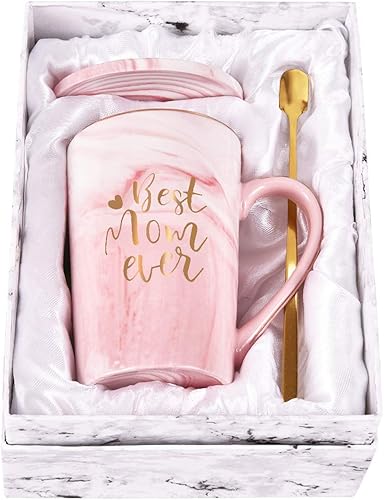 YHRJWN Regalos para mamá, taza de café, regalos de cumpleaños para mamá de parte de hija hijo, idea de regalo para madres para Navidad, día de la