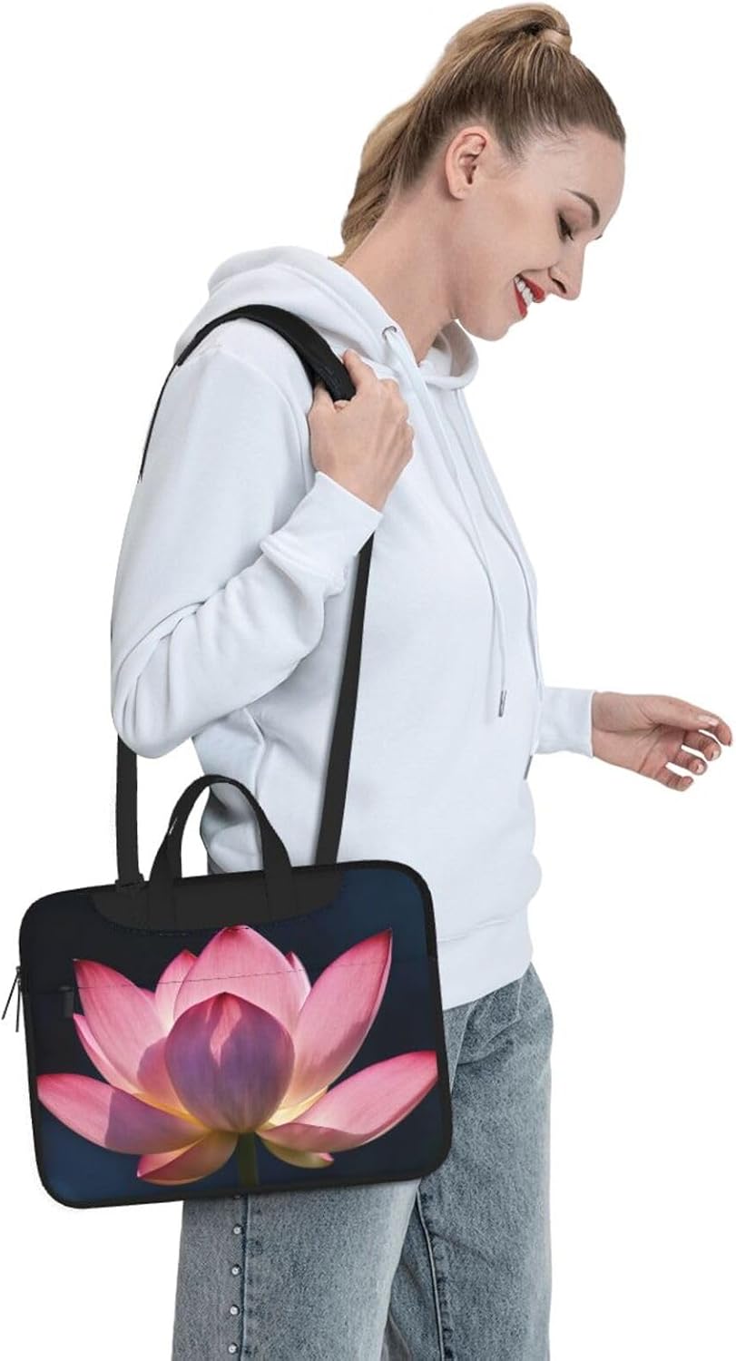 Flowers Print Laptop Shoulder Bag Messenger Bag Notebook with Accessories Pocket 13/14/15.6 inch