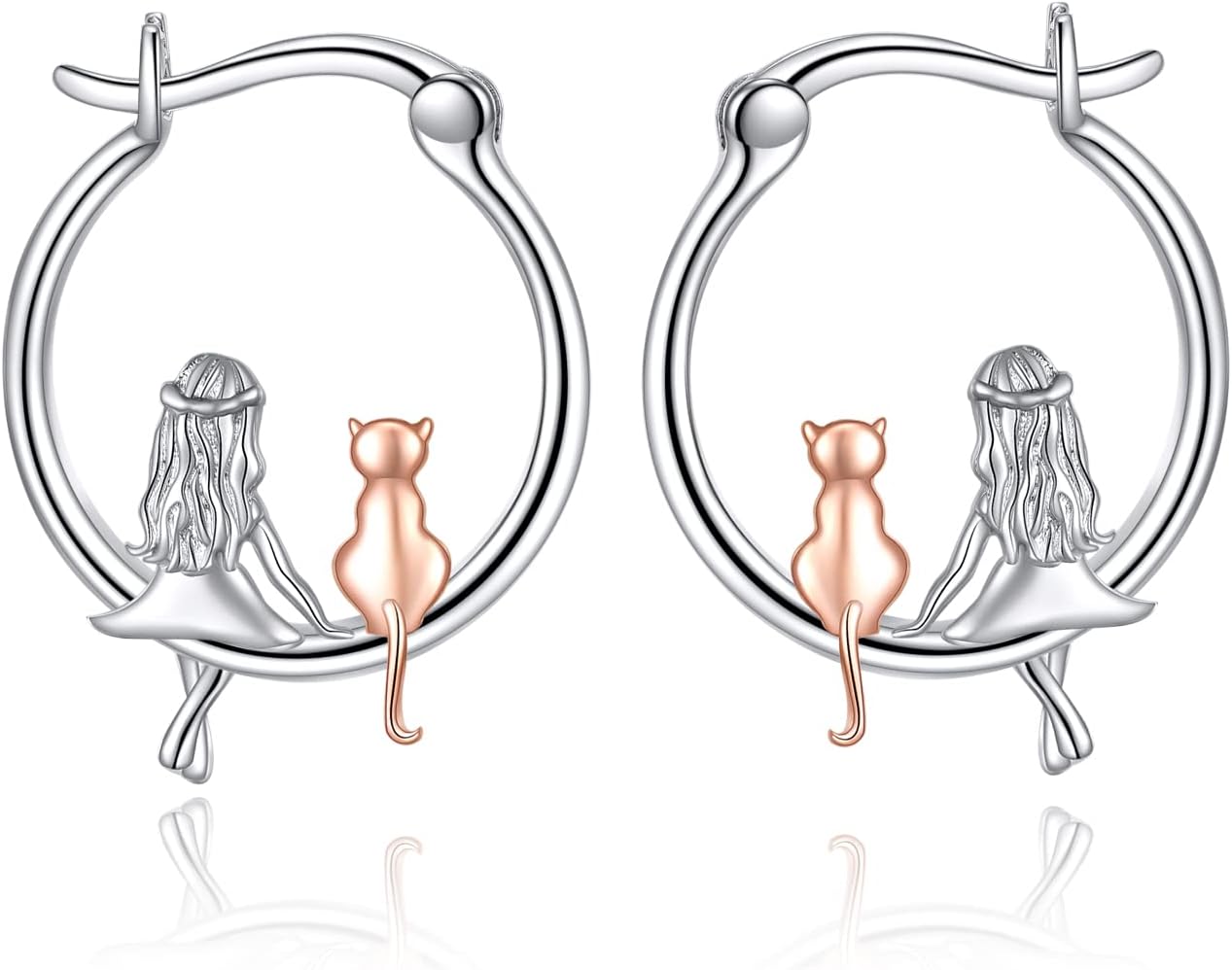 Animal Earrings 925 Sterling Silver Cute Animal Hoop Earrings Jewelry Gifts for Women