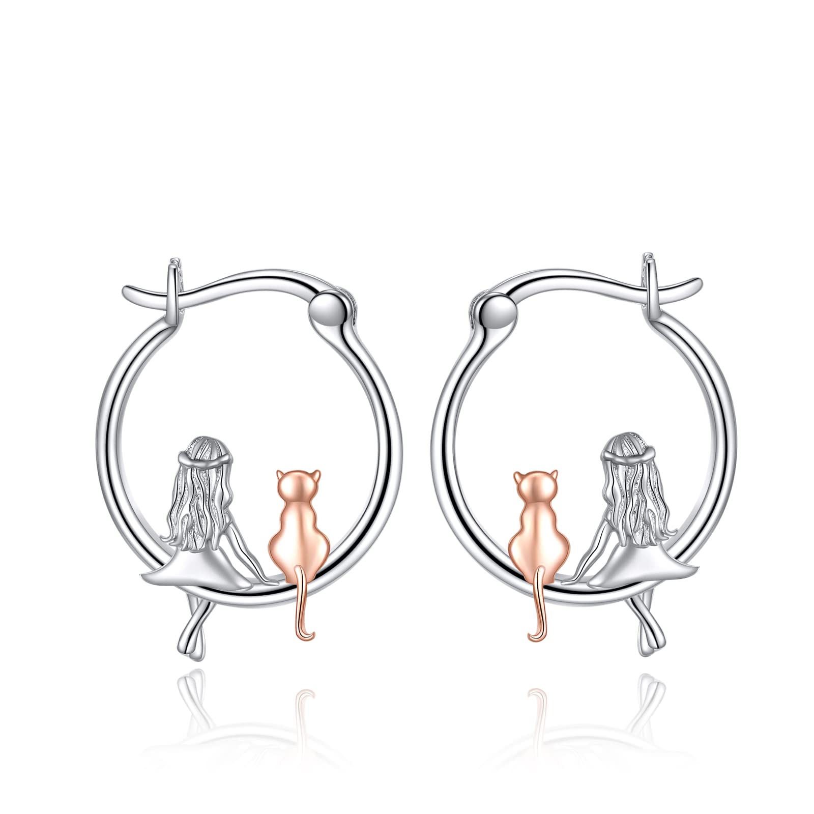Tier Creolen Ohrringe 925 Sterling Silber Niedliche Tier Ohrringe Schmuck Geschenke für Damen Mädchen
