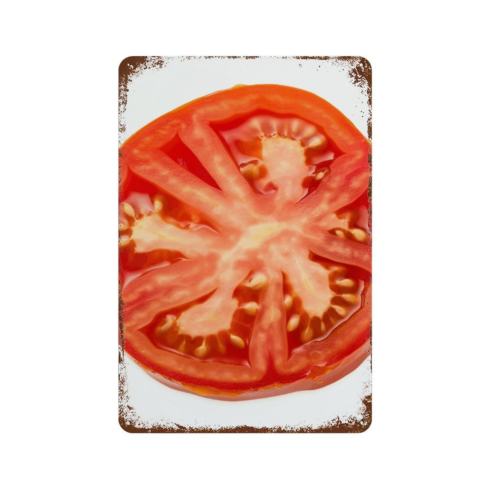 Tableau en métal vintage tomate plaque décorative murale rétro salon et bar